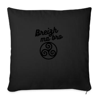Breizh ma bro -Bretagne mon pays - Logo Breizh - Sofa pillowcase 17,3'' x 17,3'' (45 x 45 cm) - black - Front