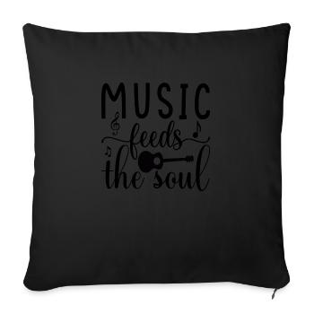 Music feeds the Soul - Sofa pillowcase 17,3'' x 17,3'' (45 x 45 cm) - black - Front