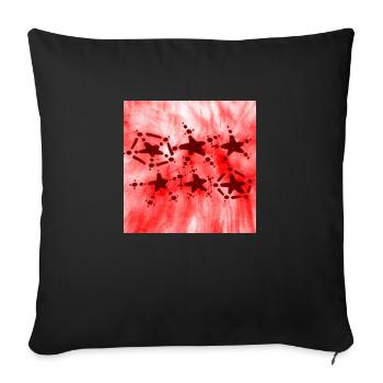 6 STARS BLACK RED - Sofa pillowcase 17,3'' x 17,3'' (45 x 45 cm) - black - Front