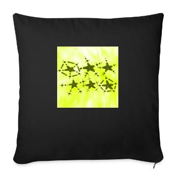 6 ÉTOILES JAUNE SOURIANT - Housse de coussin décorative 45 x 45 cm - noir - Devant