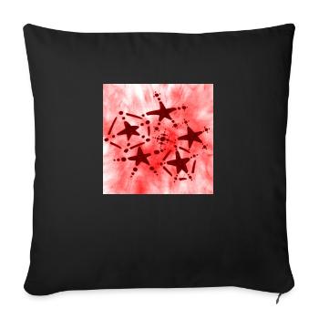 5 ÉTOILES ROUGE SOURIANT - Housse de coussin décorative 45 x 45 cm - noir - Devant