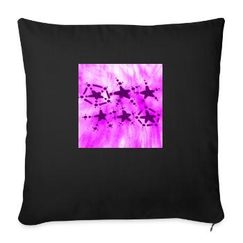 6 ÉTOILES SOURIANT VIOLET - Housse de coussin décorative 45 x 45 cm - noir - Devant