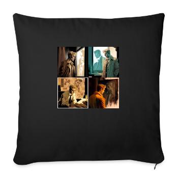 Personne espionnant la personne cible - Housse de coussin décorative 45 x 45 cm - noir - Devant