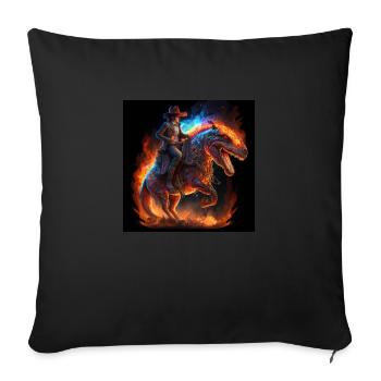 Cowboy riding cyber dinosaur - Sofa pillowcase 17,3'' x 17,3'' (45 x 45 cm) - black - Front