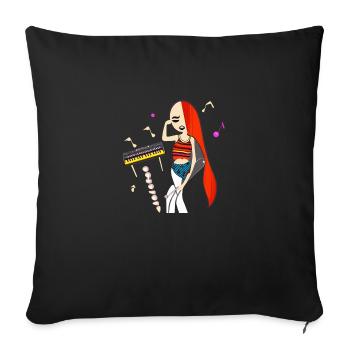 Fille de la musique - Housse de coussin décorative 45 x 45 cm - noir - Devant