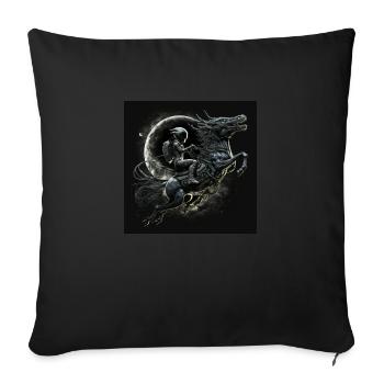Black astronaut riding xenomorphic alien - Sofa pillowcase 17,3'' x 17,3'' (45 x 45 cm) - black - Front