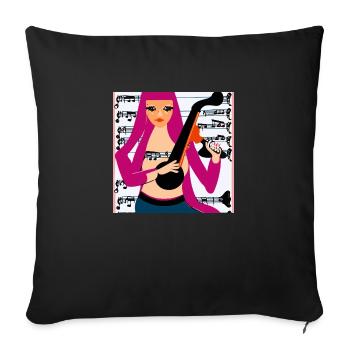 Fille de la musique - Housse de coussin décorative 45 x 45 cm - noir - Devant