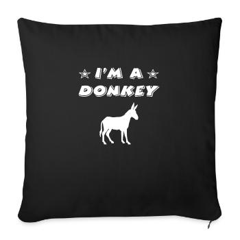 Âne - Housse de coussin décorative 45 x 45 cm - noir - Devant