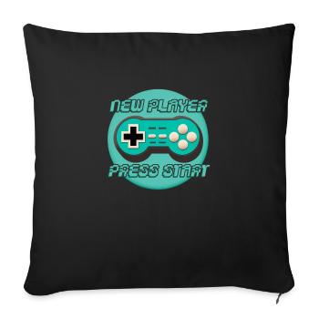 NEW PLAYER, PRESS START ! - Housse de coussin décorative 45 x 45 cm - noir - Devant