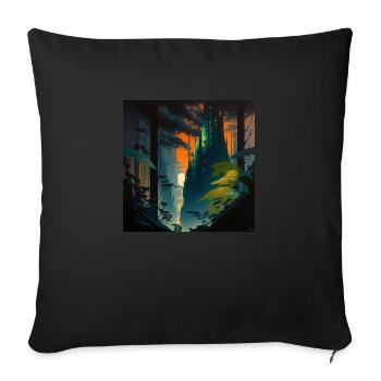 Sunrise in the forest - Sofa pillowcase 17,3'' x 17,3'' (45 x 45 cm) - black - Front