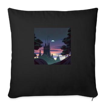 Enchanted nature - Sofa pillowcase 17,3'' x 17,3'' (45 x 45 cm) - black - Front