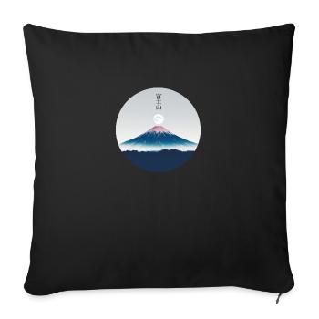 Mont Fuji - Japon - Housse de coussin décorative 45 x 45 cm - noir - Devant