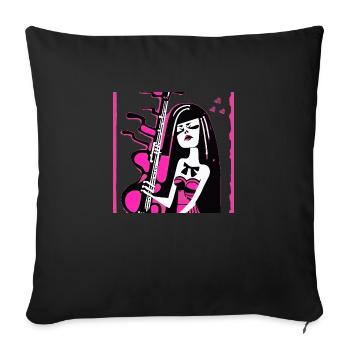 fille 14 - Housse de coussin décorative 45 x 45 cm - noir - Devant