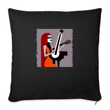 Fille de la musique - Housse de coussin décorative 45 x 45 cm - noir - Devant