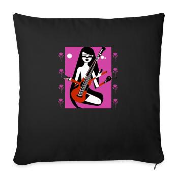 Fille de la musique - Housse de coussin décorative 45 x 45 cm - noir - Devant