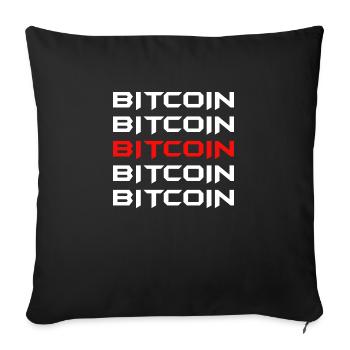 Bitcoin Trading Crypto Aktien - Sofakissenbezug 45 x 45 cm - Schwarz - Vorne