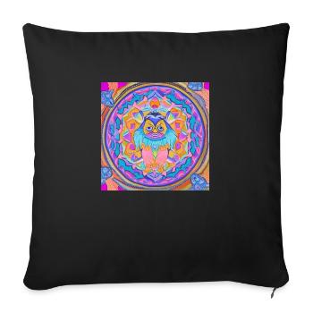 Mandalic Yeti - Sofa pillowcase 17,3'' x 17,3'' (45 x 45 cm) - black - Front