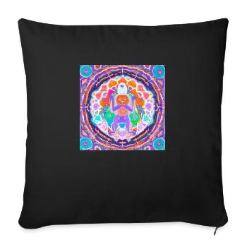 Yeti Mandala Mania - Housse de coussin décorative 45 x 45 cm - noir - Devant