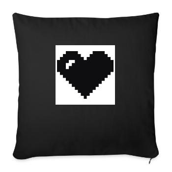 Pixelated heart - Sofa pillowcase 17,3'' x 17,3'' (45 x 45 cm) - black - Front