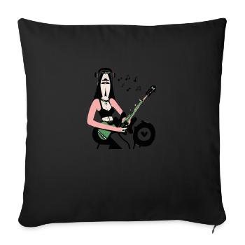 Music Girl - Sofa pillowcase 17,3'' x 17,3'' (45 x 45 cm) - black - Front