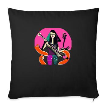 Fille de la musique - Housse de coussin décorative 45 x 45 cm - noir - Devant