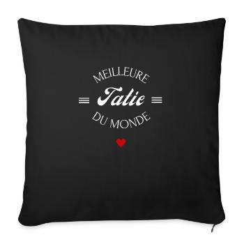 meilleure tatie du monde - Housse de coussin décorative 45 x 45 cm - noir - Devant