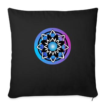 9 Mandala Schnüpel türkis pink Karife - Sofakissenbezug 45 x 45 cm - Schwarz - Vorne