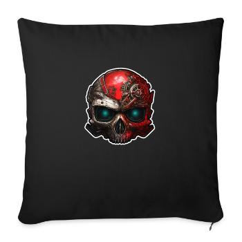 Série de crâne #001 - Housse de coussin décorative 45 x 45 cm - noir - Devant