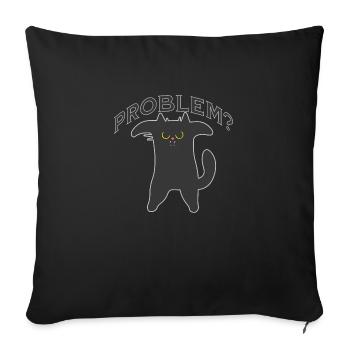 Problème de chat? - Cat Friends - Cadeau - Housse de coussin décorative 45 x 45 cm - noir - Devant