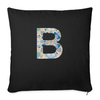 Letter B in mandala - Sofa pillowcase 17,3'' x 17,3'' (45 x 45 cm) - black - Front