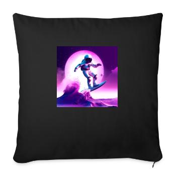 ASTRONAUT SURFER - Sofa pillowcase 17,3'' x 17,3'' (45 x 45 cm) - black - Front