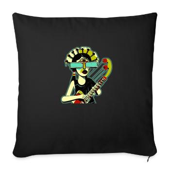 Fille de la musique - Housse de coussin décorative 45 x 45 cm - noir - Devant
