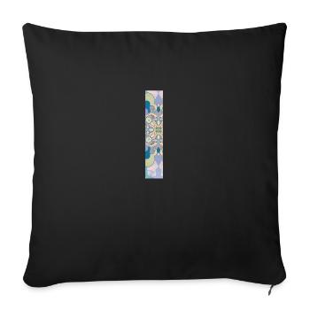 Letter I in mandala - Sofa pillowcase 17,3'' x 17,3'' (45 x 45 cm) - black - Front