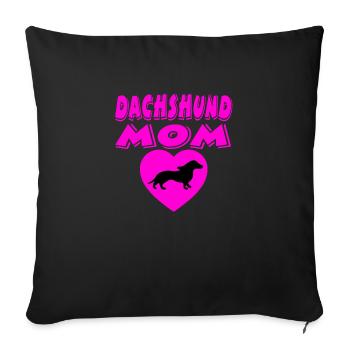 Teckel - Housse de coussin décorative 45 x 45 cm - noir - Devant