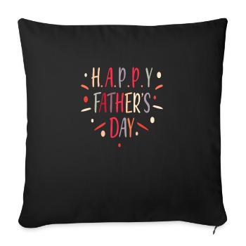 Bonne fête des pères - Housse de coussin décorative 45 x 45 cm - noir - Devant