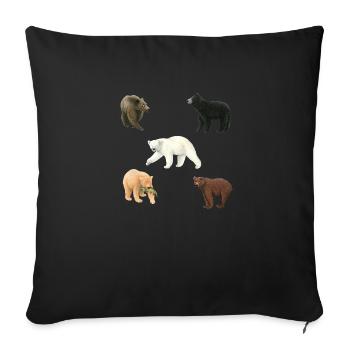 Bears - Sofa pillowcase 17,3'' x 17,3'' (45 x 45 cm) - black - Front