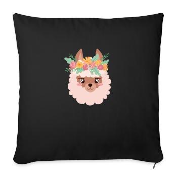 Lama Rosa - Sofa pillowcase 17,3'' x 17,3'' (45 x 45 cm) - black - Front