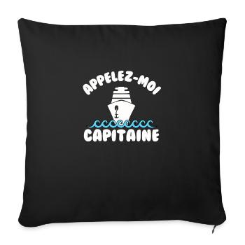 Appelez moi capitaine - Housse de coussin décorative 45 x 45 cm - noir - Devant