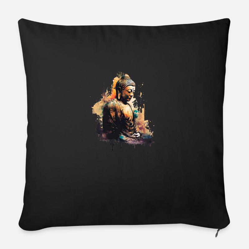 Buddha - Sofa pillowcase 17,3'' x 17,3'' (45 x 45 cm) - black