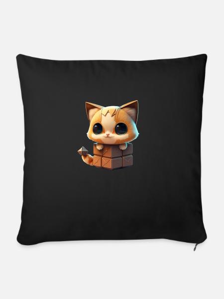 Kätzchen Design - Sofakissenbezug 45 x 45 cm - Schwarz