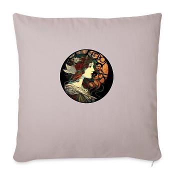 Mystical woman art nouveau way - Sofa pillowcase 17,3'' x 17,3'' (45 x 45 cm) - light taupe - Front
