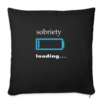 sobriety loading... - Sofa pillowcase 17,3'' x 17,3'' (45 x 45 cm) - black - Front