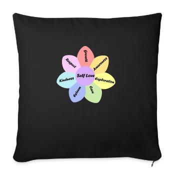 Rainbow pastel color self love basics - Sofa pillowcase 17,3'' x 17,3'' (45 x 45 cm) - black - Front
