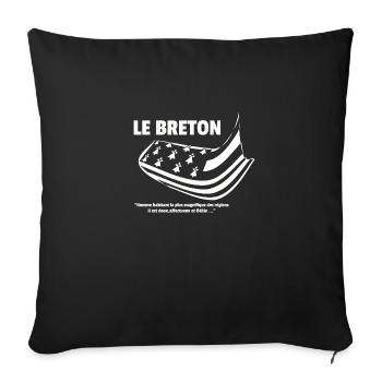 Breton - Housse de coussin décorative 45 x 45 cm - noir - Devant