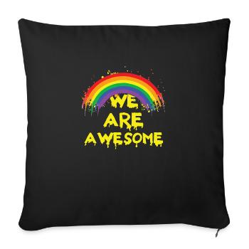 Famille LGBT Couples homosexuels - Housse de coussin décorative 45 x 45 cm - noir - Devant