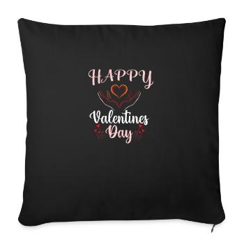 Joyeuse Saint-Valentin - Housse de coussin décorative 45 x 45 cm - noir - Devant