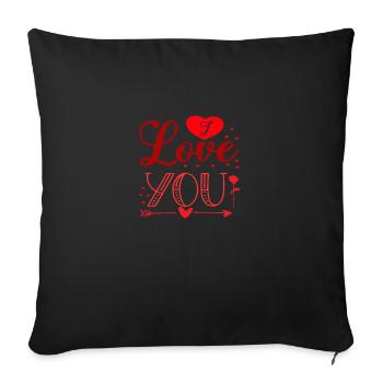 I love you - Sofa pillowcase 17,3'' x 17,3'' (45 x 45 cm) - black - Front