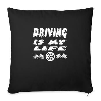 Car - Sofa pillowcase 17,3'' x 17,3'' (45 x 45 cm) - black - Front