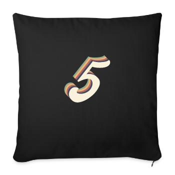5e anniversaire vintage - Housse de coussin décorative 45 x 45 cm - noir - Devant