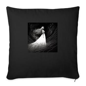 Lady blache contemplating the stars - Sofa pillowcase 17,3'' x 17,3'' (45 x 45 cm) - black - Front